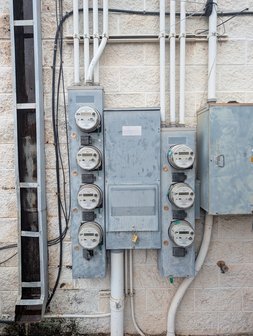 Old meter bank before the service upgrade