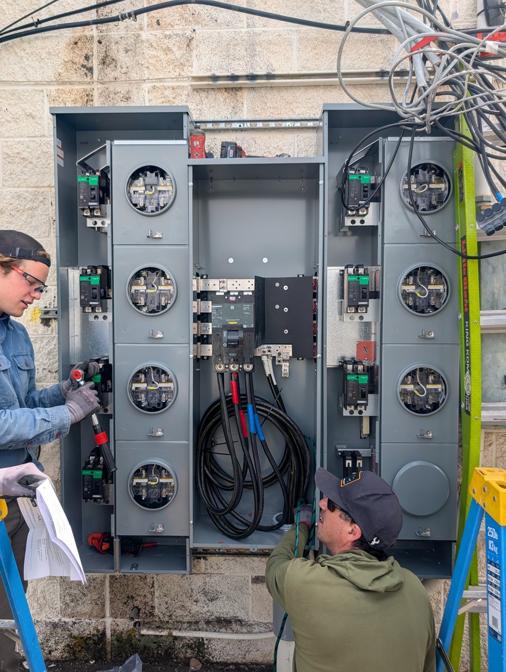 New meter stacks and gear being installed
