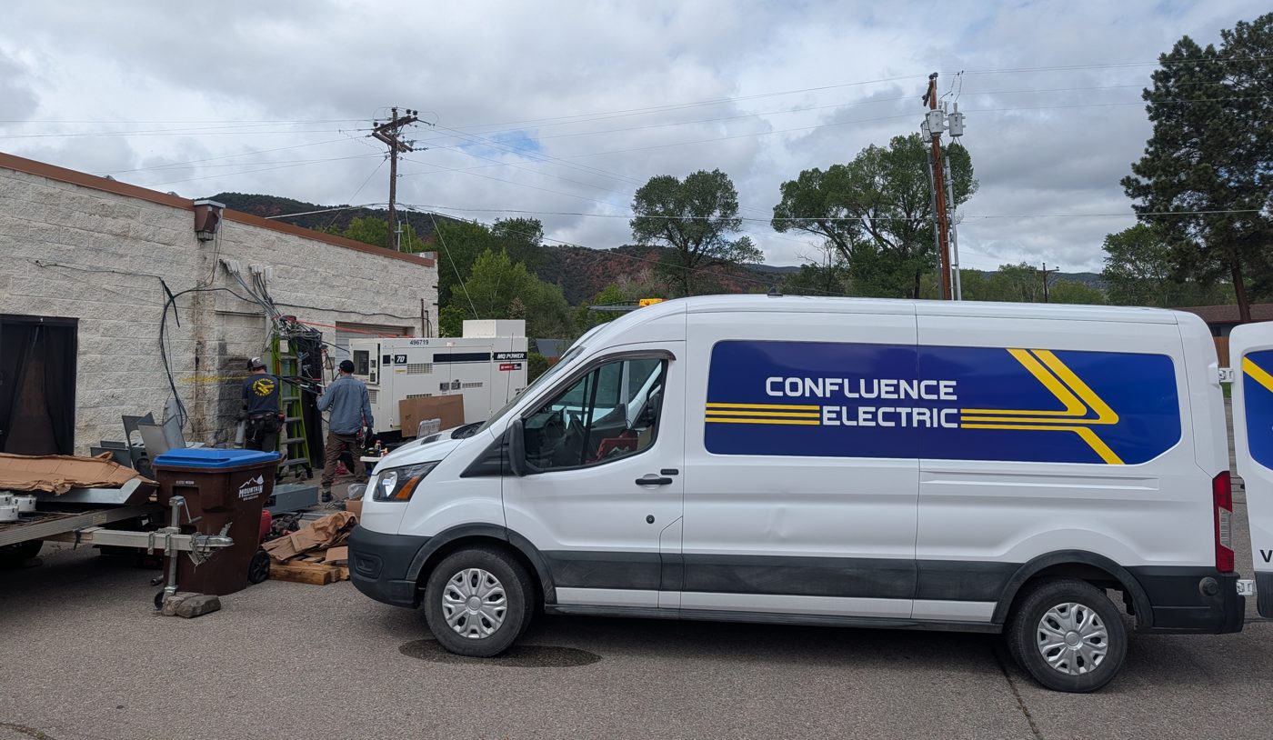 Confluence Electric van on a job site